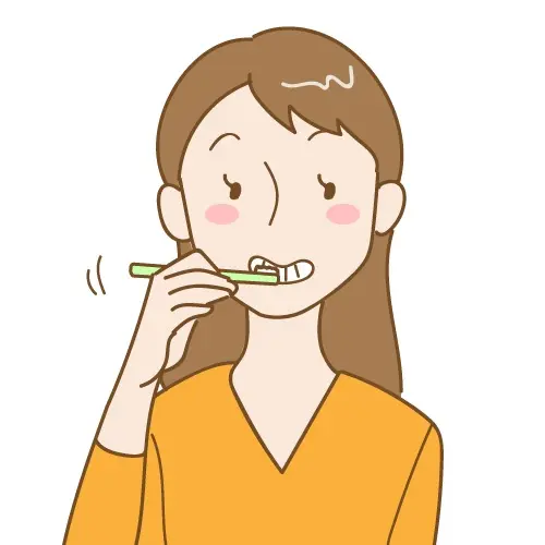 歯を磨く女性のイラスト