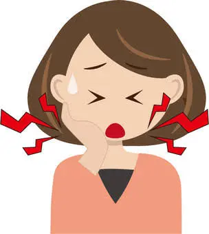 顎が痛い女性のイラスト