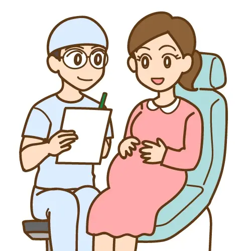 定期検診を受ける妊婦さんの画像