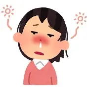 鼻水が出て体調が悪い女性のイラスト
