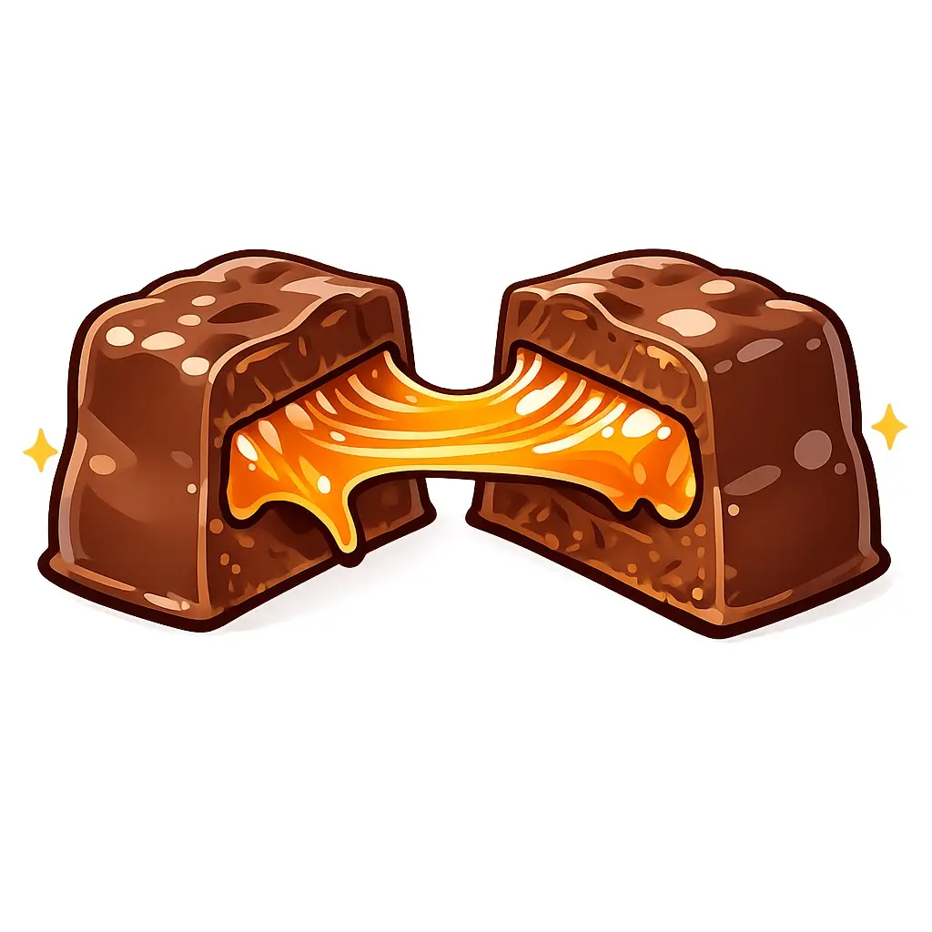 キャラメル入りのチョコレートのイラスト