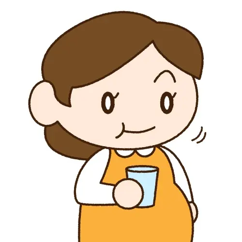 うがいをしている妊婦さんの画像