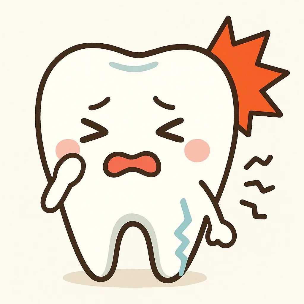 知覚過敏で染みている歯の画像