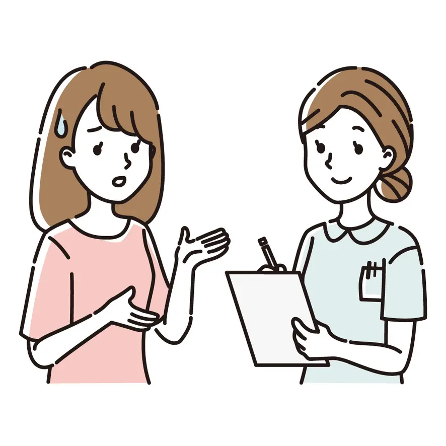歯科医院でカウンセリングを受ける患者様のイラスト