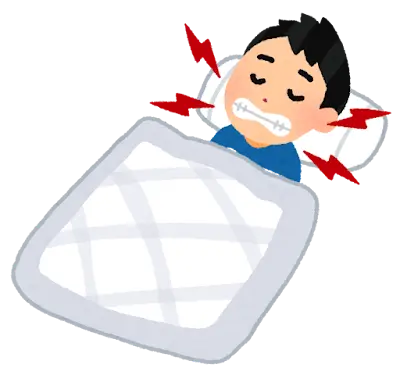 歯ぎしりをしている男性のイラスト