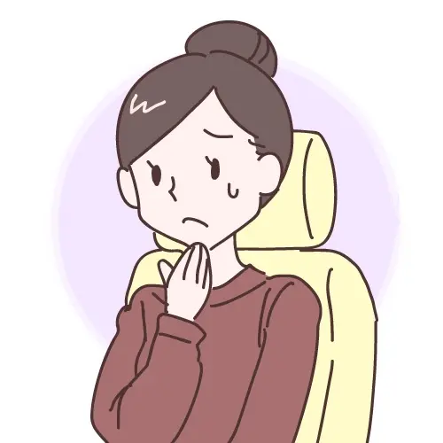 歯や歯並びについて悩む女性のイラスト