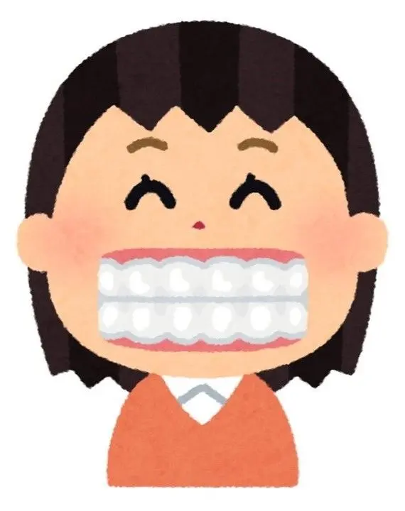 歯を見せる女性のイラスト