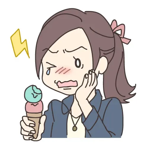 知覚過敏で歯が染みている女性の画像