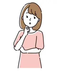 考え事をする女性のイラスト