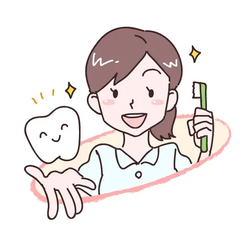 歯ブラシを持つ歯科衛生士のイラスト