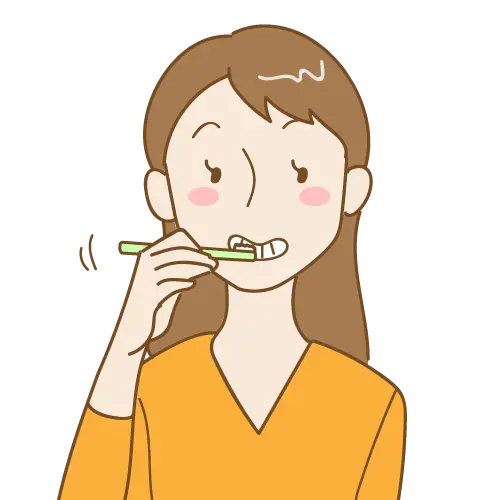 歯磨きをしている女性のイラスト