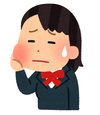 歯が痛い女子学生のイラスト