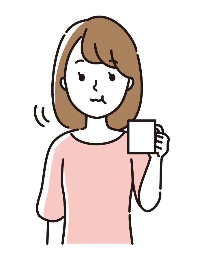うがいをしている女性のイラスト