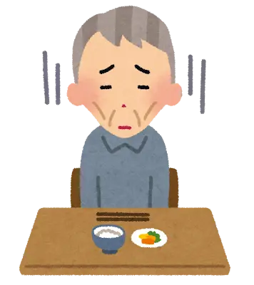 食欲が低下している老人のイラスト