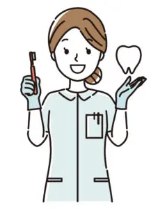 歯磨き指導をしている歯科衛生士のイラスト