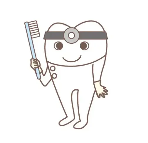 歯ブラシを持つ歯のキャラクターの画像